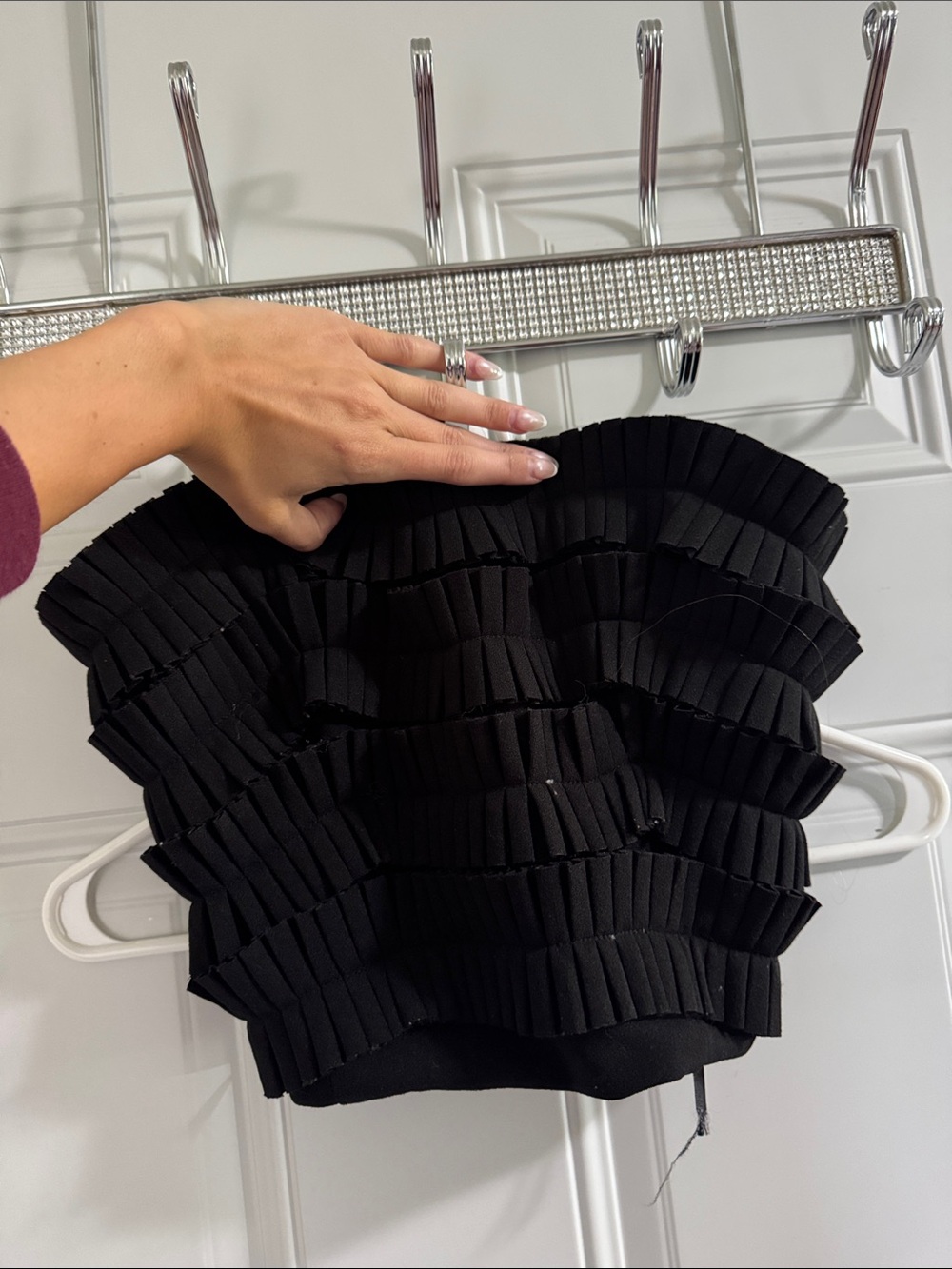 Black Tiered Ruffle Tube top